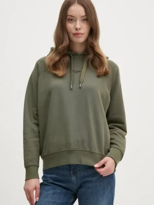 Pepe Jeans bluza FELICITY HOODIE damska kolor zielony z kapturem gładka PL581462