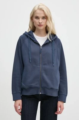 Pepe Jeans bluza FELICITY ZIPPER damska kolor niebieski z kapturem gładka PL581463