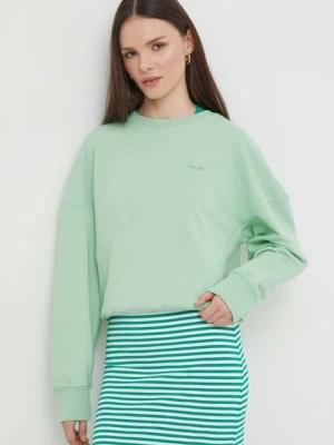Pepe Jeans bluza LYNETTE damska kolor zielony gładka PL581432