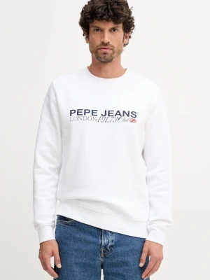 Pepe Jeans bluza męska kolor biały z nadrukiem PM5800029