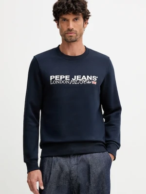 Pepe Jeans bluza męska kolor granatowy z nadrukiem PM5800029