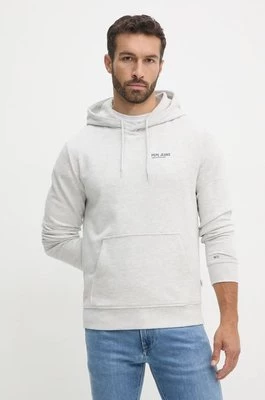 Pepe Jeans bluza SAM HOODIE męska kolor szary z kapturem z nadrukiem PM582700