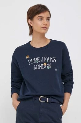 Pepe Jeans bluza Vella damska kolor granatowy z aplikacją