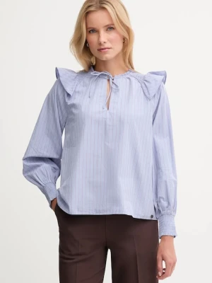 Pepe Jeans bluzka bawełniana damska kolor niebieski wzorzysta PL3051254
