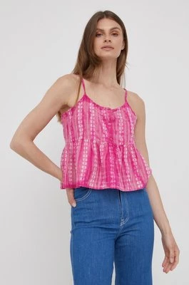 Pepe Jeans bluzka bawełniana PAM damska kolor różowy wzorzysta