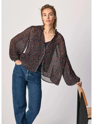Pepe Jeans Bluzka "Flore" w kolorze granatowym ze wzorem rozmiar: XS