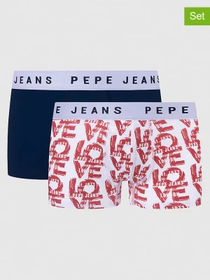 Pepe Jeans Bokserki (2 pary) w kolorze granatowym i białym rozmiar: L