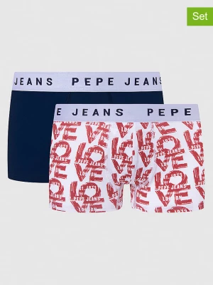 Pepe Jeans Bokserki (2 pary) w kolorze granatowym i białym rozmiar: M