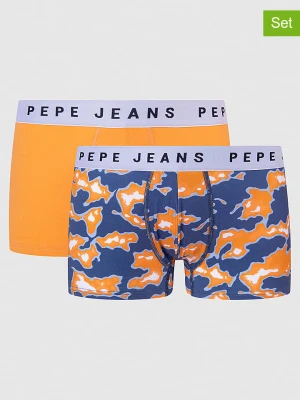 Pepe Jeans Bokserki (2 pary) w kolorze niebieskim i pomarańczowym rozmiar: L