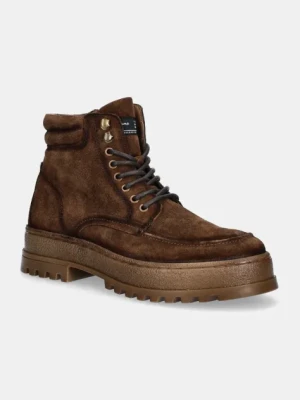 Pepe Jeans buty zamszowe PMS50250 męskie kolor brązowy LINCOLN NATURE