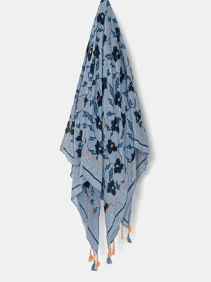 Pepe Jeans chusta YOLET SCARF damska kolor niebieski wzorzysta PL110706