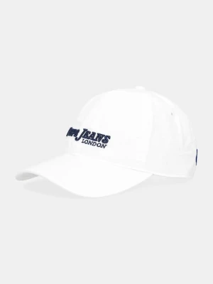 Zdjęcie produktu Pepe Jeans czapka z daszkiem bawełniana kolor biały z aplikacją PM040571