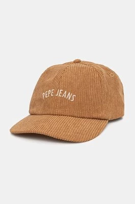 Pepe Jeans czapka z daszkiem WEEN CAP kolor brązowy z nadrukiem PL040354