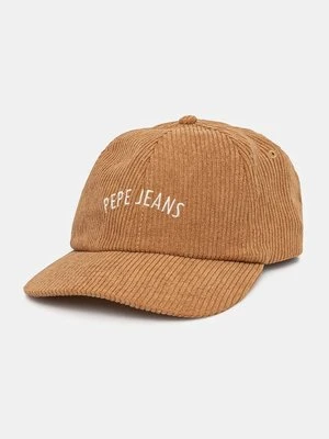 Pepe Jeans czapka z daszkiem WEEN CAP kolor brązowy z nadrukiem PL040354