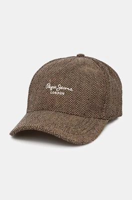 Pepe Jeans czapka z daszkiem WEST CAP kolor brązowy wzorzysta PL040362