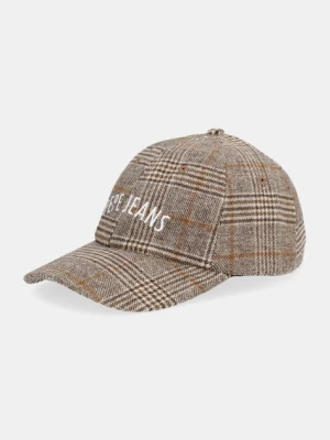 Pepe Jeans czapka z daszkiem z domieszką wełny kolor brązowy PL0400008