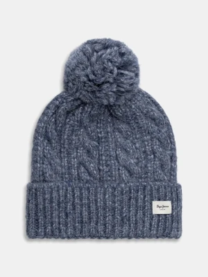 Pepe Jeans czapka z domieszką wełny kolor niebieski PL0400004