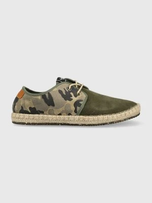 Pepe Jeans espadryle zamszowe TOURIST kolor zielony PMS10315