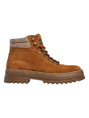 Pepe Jeans FOOTWEAR Skórzane botki "Lincoln" w kolorze jasnobrązowym rozmiar: 42