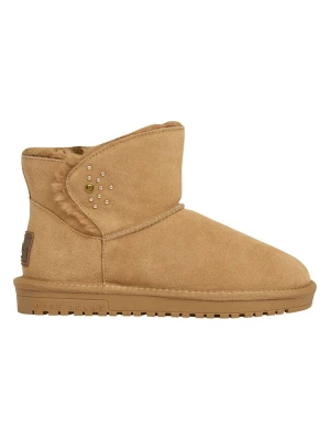 Pepe Jeans FOOTWEAR Skórzane botki zimowe w kolorze jasnobrązowym rozmiar: 39