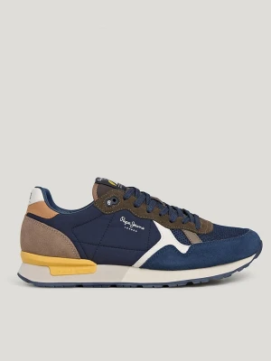 Pepe Jeans FOOTWEAR Skórzane buty w kolorze granatowo-oliwkowym do biegania rozmiar: 42