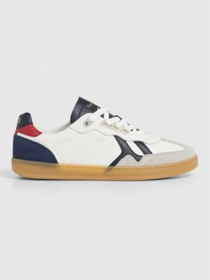 Pepe Jeans FOOTWEAR Skórzane sneakersy "Ball Origin" w kolorze biało-szaro-granatowym rozmiar: 43