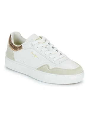 Pepe Jeans FOOTWEAR Skórzane sneakersy "Camden" w kolorze złoto-kremowym rozmiar: 37