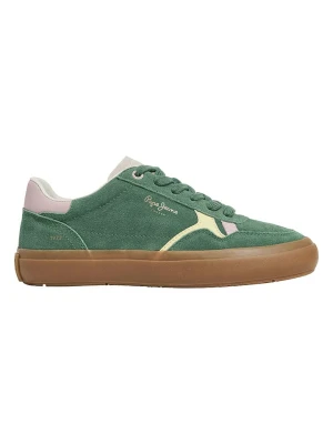Pepe Jeans FOOTWEAR Skórzane sneakersy "Travis Retro" w kolorze zielonym rozmiar: 39