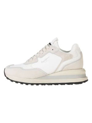 Pepe Jeans FOOTWEAR Skórzane sneakersy w kolorze beżowo-białym na koturnie rozmiar: 40