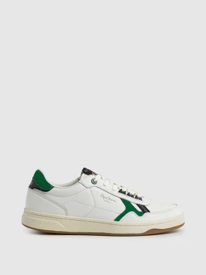 Pepe Jeans FOOTWEAR Skórzane sneakersy w kolorze biało-zielonym rozmiar: 40
