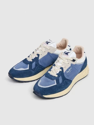Pepe Jeans FOOTWEAR Skórzane sneakersy w kolorze niebieskim rozmiar: 43