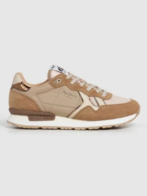Pepe Jeans FOOTWEAR Sneakersy "Brit Mirror" w kolorze beżowo-jasnobrązowym rozmiar: 36