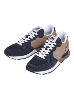 Pepe Jeans FOOTWEAR Sneakersy "Brit" w kolorze beżowo-granatowym rozmiar: 42