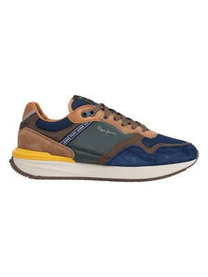 Pepe Jeans FOOTWEAR Sneakersy "Buster Pro" w kolorze granatowo-jasnobrązowym rozmiar: 43
