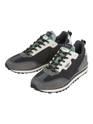 Pepe Jeans FOOTWEAR Sneakersy "Foster" w kolorze antracytowo-zielonym rozmiar: 42