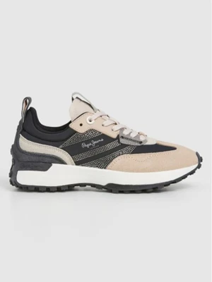 Pepe Jeans FOOTWEAR Sneakersy "Lucky Party" w kolorze beżowo-antracytowym rozmiar: 38