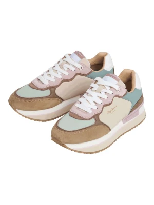 Pepe Jeans FOOTWEAR Sneakersy "Rusper" w kolorze beżowo-zielono-jasnoróżowym rozmiar: 39