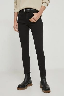 Pepe Jeans jeansy SKINNY JEANS HW SPARKLE damskie kolor czarny PL204606