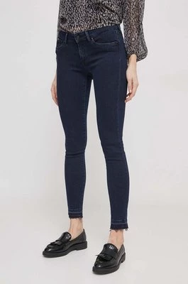 Pepe Jeans jeansy SKINNY JEANS LW damskie kolor granatowy PL204583DP3