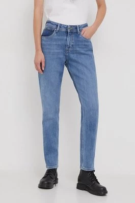 Pepe Jeans jeansy TAPERED JEANS HW damskie kolor niebieski PL204591GX9