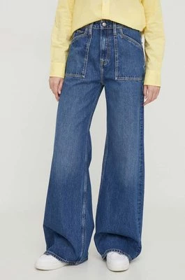 Pepe Jeans jeansy WIDE LEG JEANS UHW UTILITY damskie kolor niebieski PL204612
