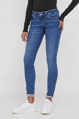 Pepe Jeans jeansy Skinny damskie kolor niebieski