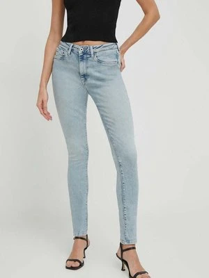 Pepe Jeans jeansy SKINNY JEANS HW damskie kolor niebieski PL204584MI8