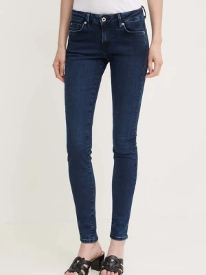 Pepe Jeans jeansy SKINNY JEANS LW damskie kolor granatowy PL204583CU2