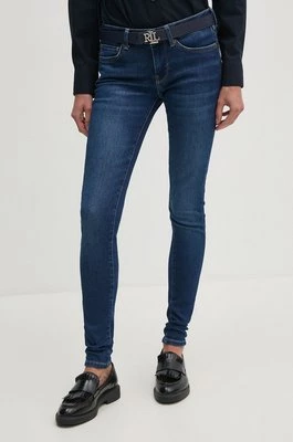 Pepe Jeans jeansy SKINNY JEANS LW damskie kolor granatowy PL204583DP6