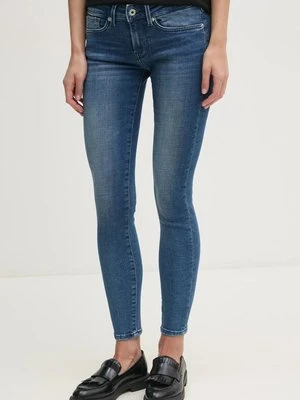 Pepe Jeans jeansy SKINNY JEANS LW SOHO damskie kolor granatowy PL204583ED8