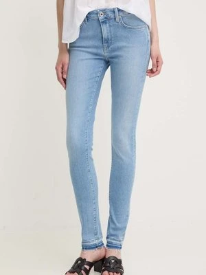 Pepe Jeans jeansy SKINNY JEANS MW damskie kolor niebieski PL204728MP9