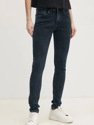 Pepe Jeans jeansy SKINNY JEANS MW REGENT damskie kolor granatowy PL204728ED9