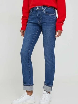 Pepe Jeans jeansy SLIM JEANS HW damskie kolor niebieski PL204589XW6