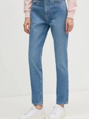 Pepe Jeans jeansy SLIM JEANS UHW SPARKLE niebieski